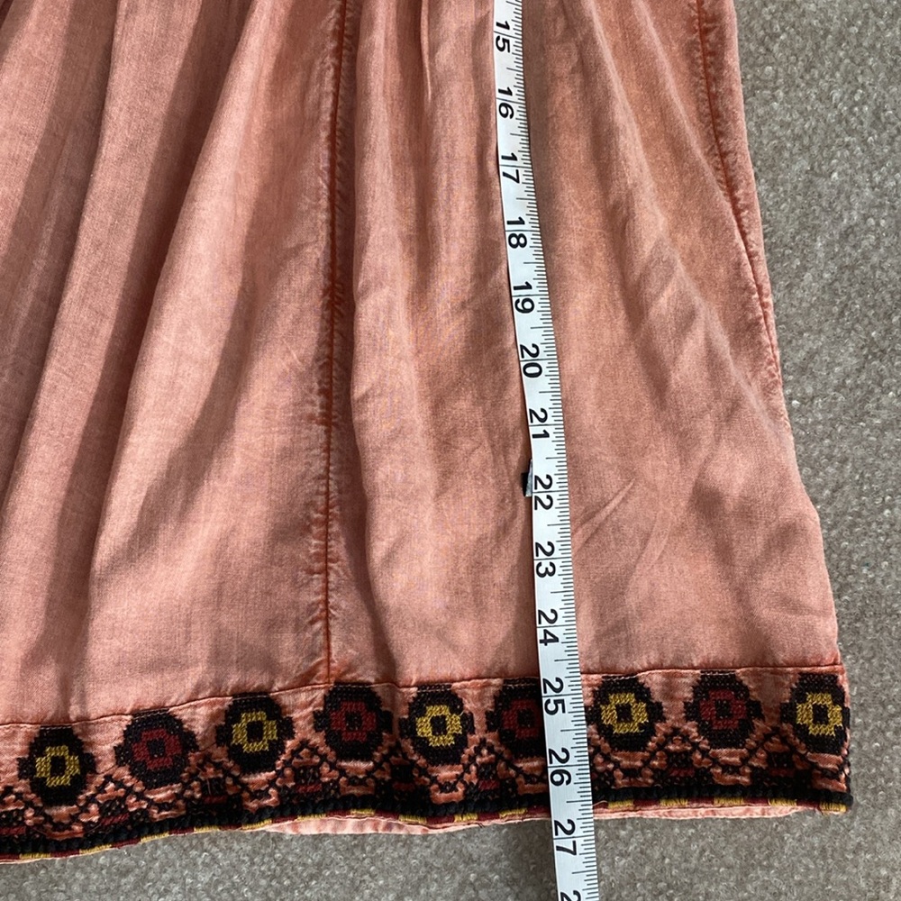 Rachel Zoe Sun Washed Salmon Embroidered Sleeveless Boho Swing Tank Size‎ Small - Picture 13 of 13